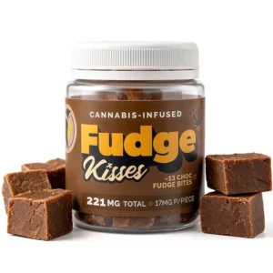Fudge Kisses Chocolate | 221mg CBD Plus = THC (13 Pieces X 17mg)